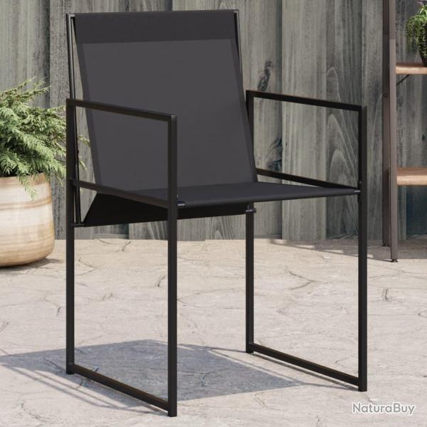 Chaises de jardin 4 pcs noir acier et textilne alsavelo