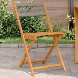 Chaises de bistrot lot de 2 gris bois d'acacia et corde