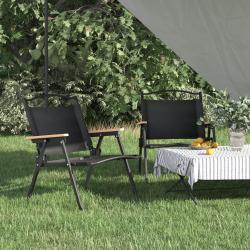 Chaises de camping lot de 2 Noir 54x43x59 cm Tissu Oxford alsavelo
