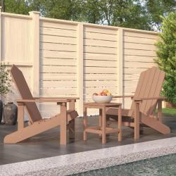 Chaises de jardin Adirondack avec table PEHD Marron alsavelo