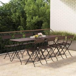Chaises de bistrot pliantes lot de 8 Résine tressée et acier alsavelo