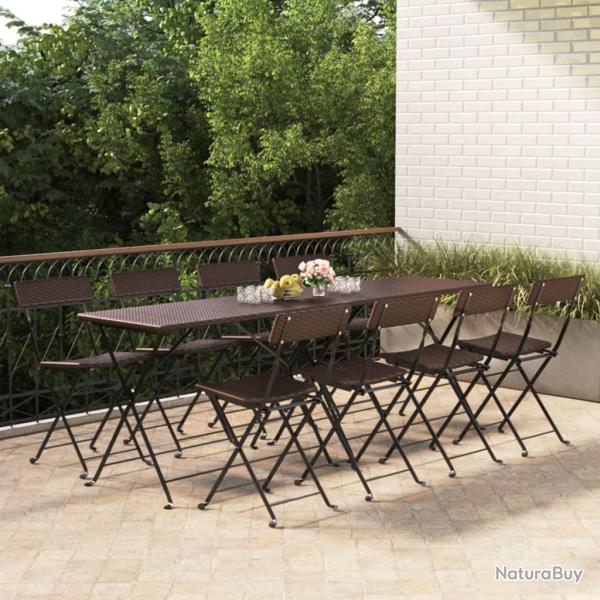 Chaises de bistrot pliantes lot de 8 Rsine tresse et acier alsavelo
