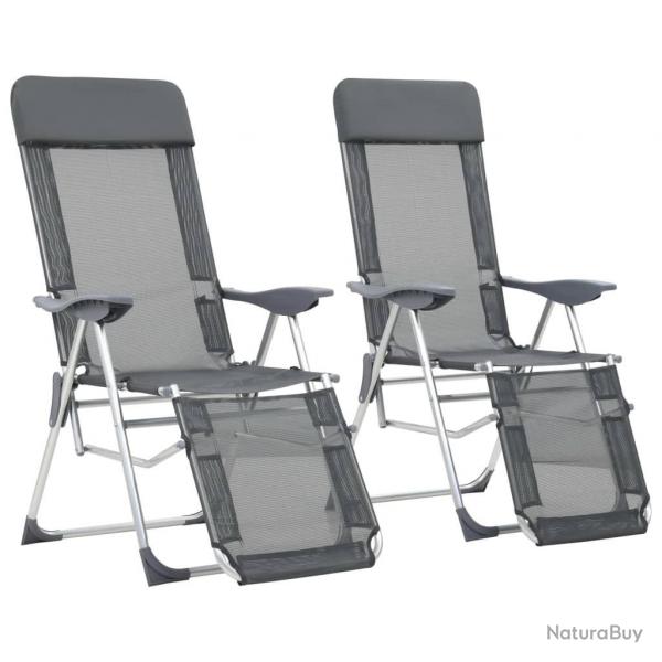 Chaises de camping pliantes et repose-pied lot de 2 textilne alsavelo