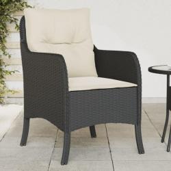 Chaises de jardin avec coussins lot de 2 noir résine tressée