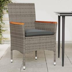 Chaises de jardin avec coussins lot de 2 gris résine tressée alsavelo