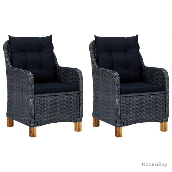 Chaises de jardin avec coussins lot de 2 Rsine tresse alsavelo