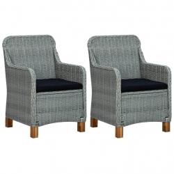 Chaises de jardin avec coussins lot de 2 Résine tressée alsavelo