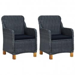 Chaises de jardin avec coussins lot de 2 Résine tressée alsavelo