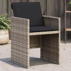 Chaises de jardin avec coussins lot de 4 gris clair poly rotin alsavelo