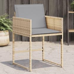 Chaises de jardin avec coussins lot de 4 mélange beige alsavelo