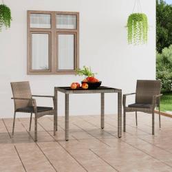 Chaises de jardin avec coussins lot de 2 Résine tressée Gris alsavelo