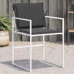Chaises de jardin avec coussins lot de 4 blanc acier/textilène alsavelo