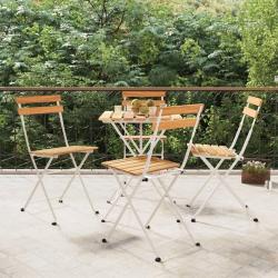 Chaises de bistrot pliantes lot de 4 Bois d'acacia solide acier alsavelo