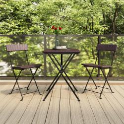 Chaises de bistrot pliantes lot de 2 Résine tressée et acier alsavelo