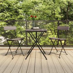 Chaises de bistrot pliantes lot de 2 Gris Résine tressée acier alsavelo