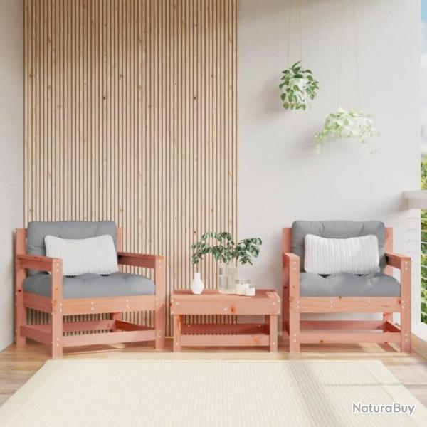 Chaises de jardin avec coussins lot de 2 bois massif douglas