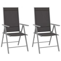 Chaises de jardin pliables lot de 2 Textilène Noir