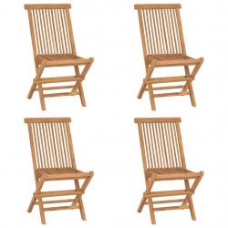 Chaises de jardin pliables lot de 4 Bois de teck massif alsavelo