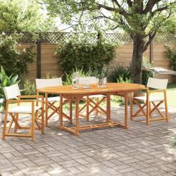 Chaises de jardin pliables lot de 4 blanc crème tissu alsavelo