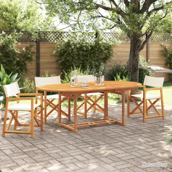 Chaises de jardin pliables lot de 4 blanc crme tissu