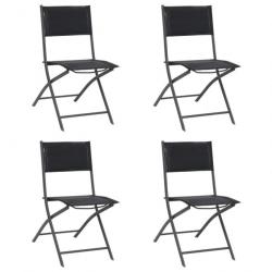 Chaises de jardin pliables lot de 4 Acier et textilène