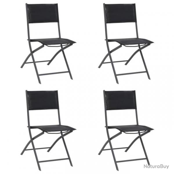 Chaises de jardin pliables lot de 4 Acier et textilne