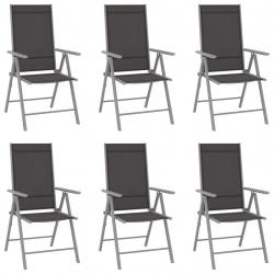 Chaises de jardin pliables lot de 6 Textilène Noir alsavelo