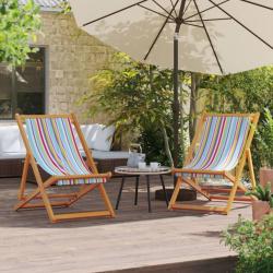 Chaises de plage pliables lot de 2 multicolore tissu alsavelo