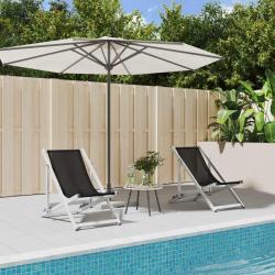 Chaises de plage pliantes lot de 2 noir aluminium et textilène alsavelo