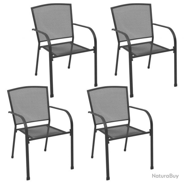 Chaises d'extrieur lot de 4 Design maill Anthracite Acier alsavelo