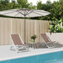 Chaises de plage pliantes lot de 2 marron aluminium textilène alsavelo