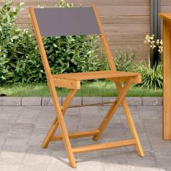 Chaises de bistrot lot de 2 anthracite bois acacia massif tissu alsavelo