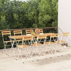 Chaises de bistrot pliantes lot de 8 Bois d'acacia solide acier alsavelo