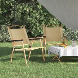 Chaises de camping lot de 2 Beige 54x55x78 cm Tissu Oxford