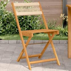 Chaises de bistrot lot de 2 beige bois d'acacia et corde