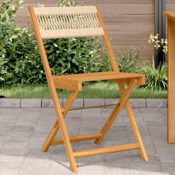 Chaises de bistrot lot de 2 beige bois d'acacia et corde alsavelo
