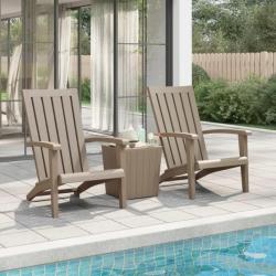 Chaises de jardin Adirondack lot de 2 marron clair PP