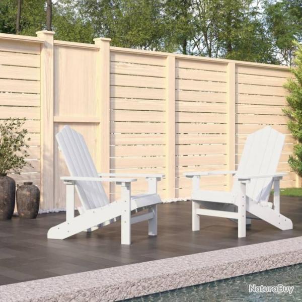 Chaises de jardin Adirondack lot de 2 PEHD Blanc