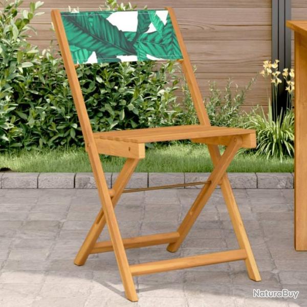 Chaises de bistrot lot de 2 motif de feuilles acacia et tissu