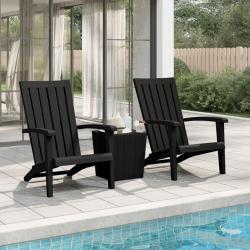 Chaises de jardin Adirondack lot de 2 noir polypropylène alsavelo