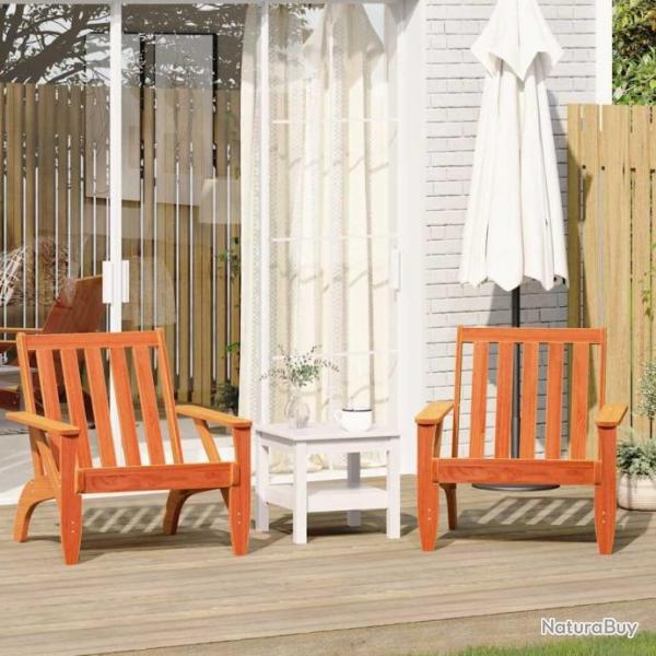 Chaises de jardin adirondack lot de 2 cire marron 75x77x77 cm