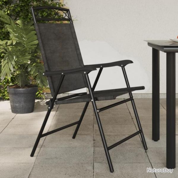 Chaises de jardin pliables lot de 2 en acier et textilne