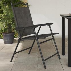Chaises de jardin pliables lot de 2 en acier et textilène alsavelo