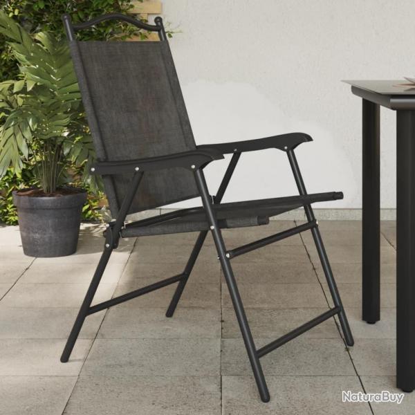 Chaises de jardin pliables lot de 4 en acier et textilne alsavelo
