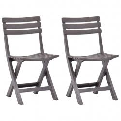 Chaises de jardin pliables lot de 2 Plastique Mocha alsavelo