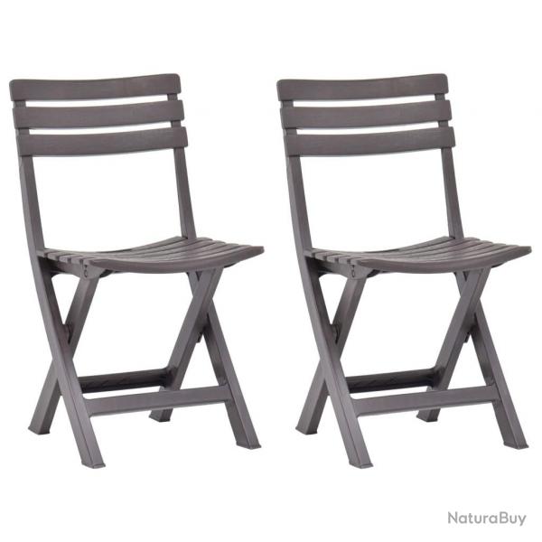 Chaises de jardin pliables lot de 2 Plastique Mocha alsavelo