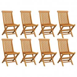 Chaises de jardin pliables lot de 8 Bois de teck massif alsavelo