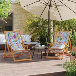 Chaises de plage pliables lot de 2 multicolore tissu alsavelo