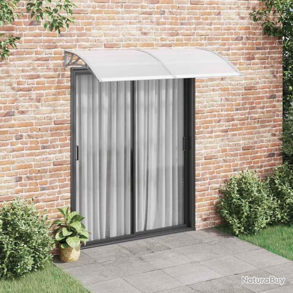 Auvent de porte Gris 200x100 cm Polycarbonate alsavelo