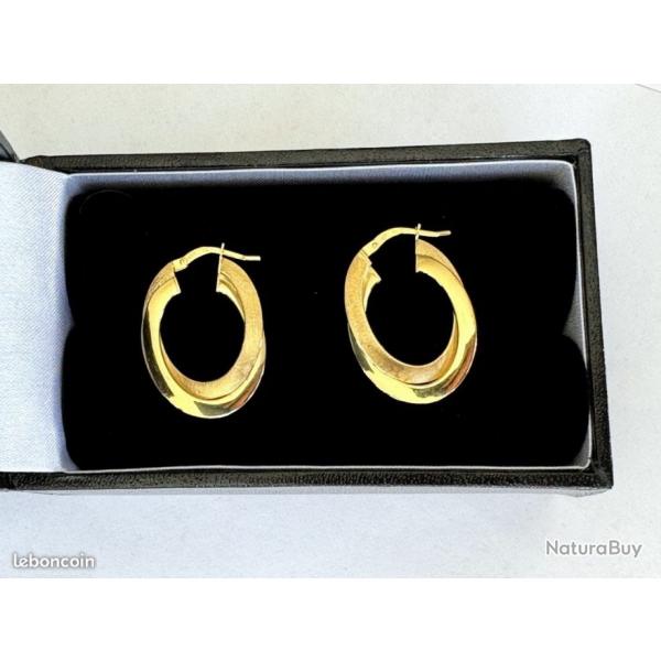 Boucles d'oreilles or massif 9 carats - huggies - Croles